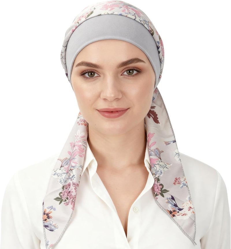 FADACHY Chemo Headwear for Women,Chemo Caps Lightweight for Summer with Head Scarf,Silky Soft Hair Turbans Fashion - Image 2